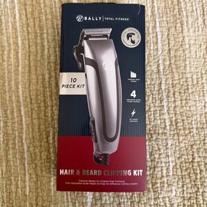 Bally Total Fitness Hair and Beard Clipping Kit 10 Piece Set Stainless Steel New